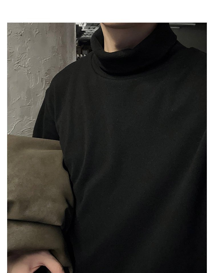 韓国ファッション SELCA-Plain long -sleeved half -turtleneck-mselca2023aw600-04