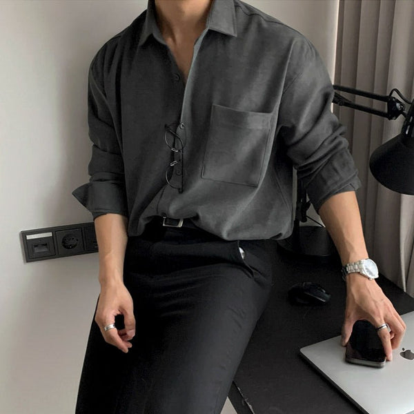 韓国ファッション SELCA-Regular color shirt-mselca2023aw636-01