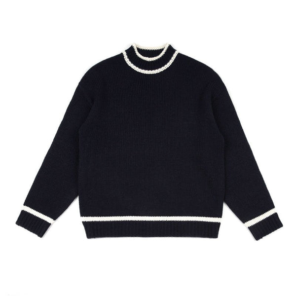 韓国ファッション SELCA-Semitar neck sweater-mselca2023aw694-01