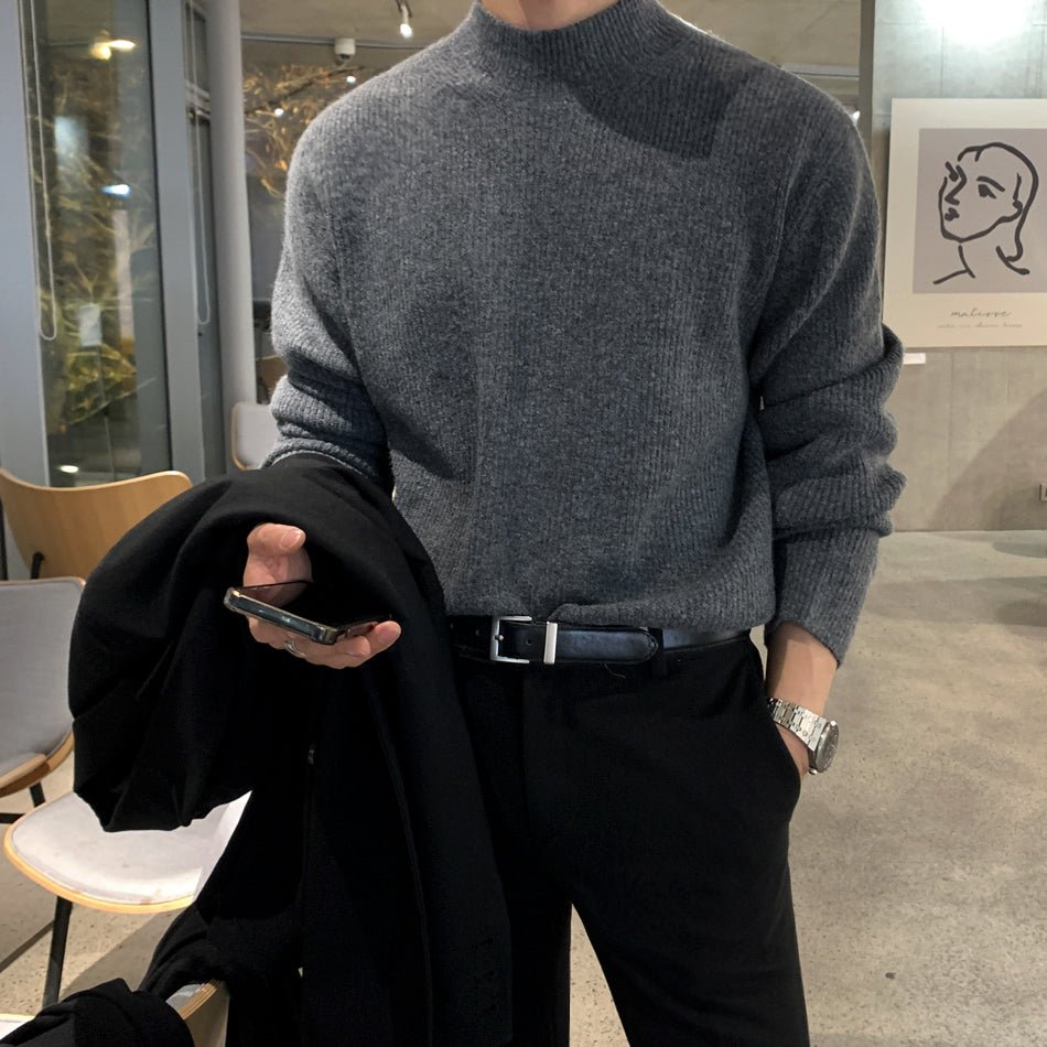 韓国ファッション SELCA-Semitter neck sweater-mselca2023aw697-06