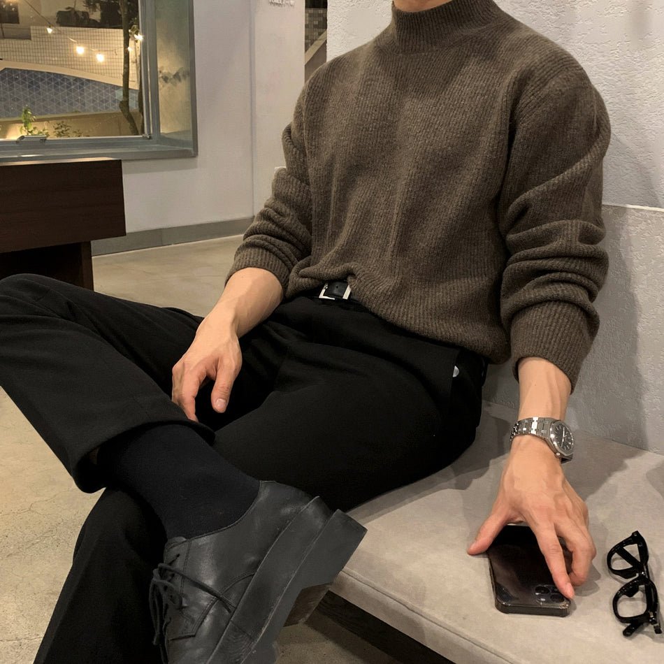 韓国ファッション SELCA-Semitter neck sweater-mselca2023aw697-03