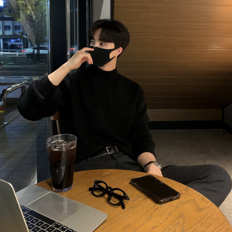 韓国ファッション SELCA-Semitter neck sweater-mselca2023aw697-04
