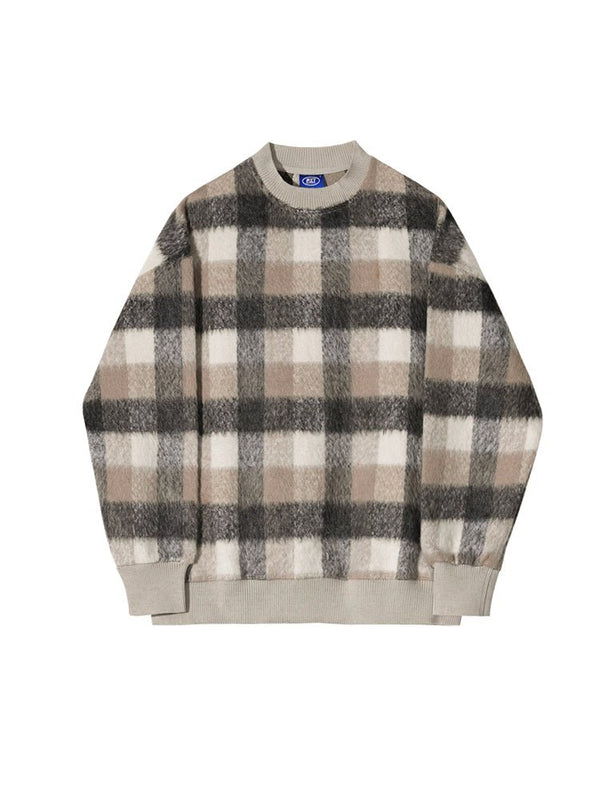 韓国ファッション SELCA-Semitter plaid knit-mselca2023aw698-01