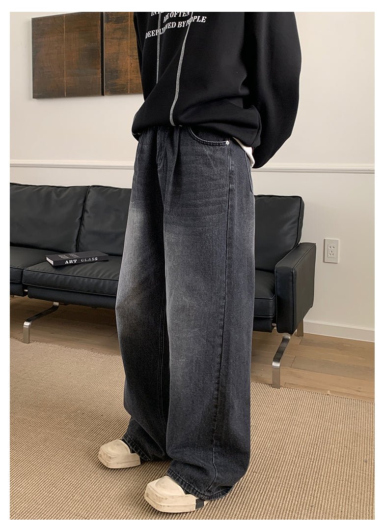 韓国ファッション SELCA-Straight wide loose denim pants-mselca2023aw869-03