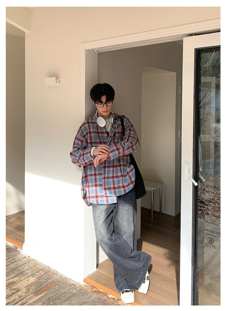 韓国ファッション SELCA-Straight wide loose denim pants-mselca2023aw869-04