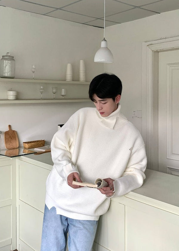 韓国ファッション SELCA-Turtle neck design knit sweater-mselca2023aw928-01