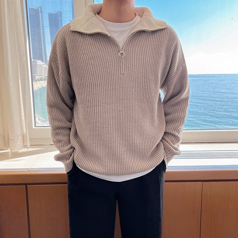 韓国ファッション SELCA-Turtle neck zipper knit-mselca2023aw933-02