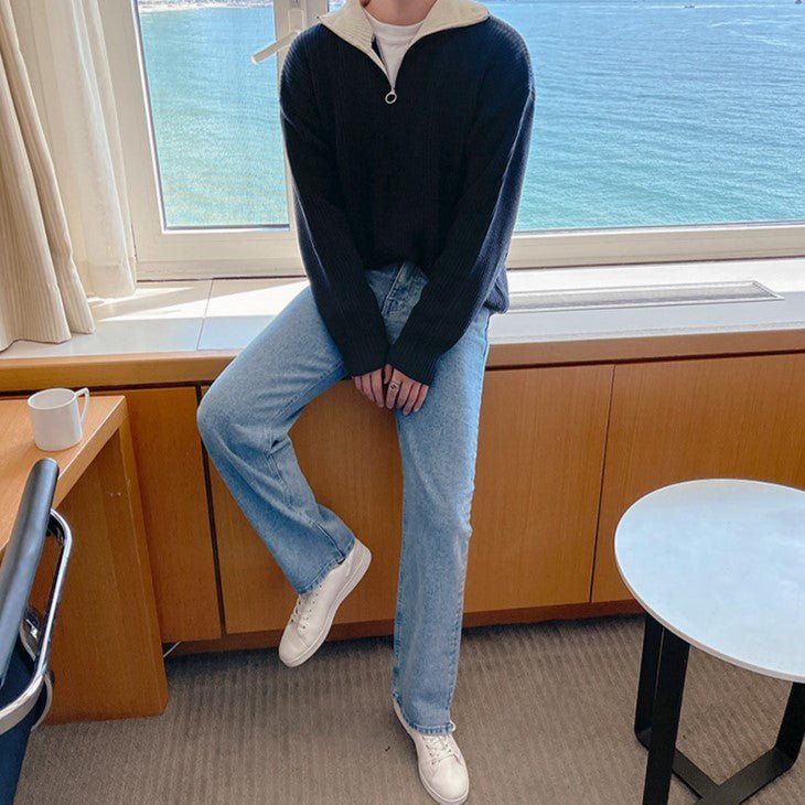 韓国ファッション SELCA-Turtle neck zipper knit-mselca2023aw933-04