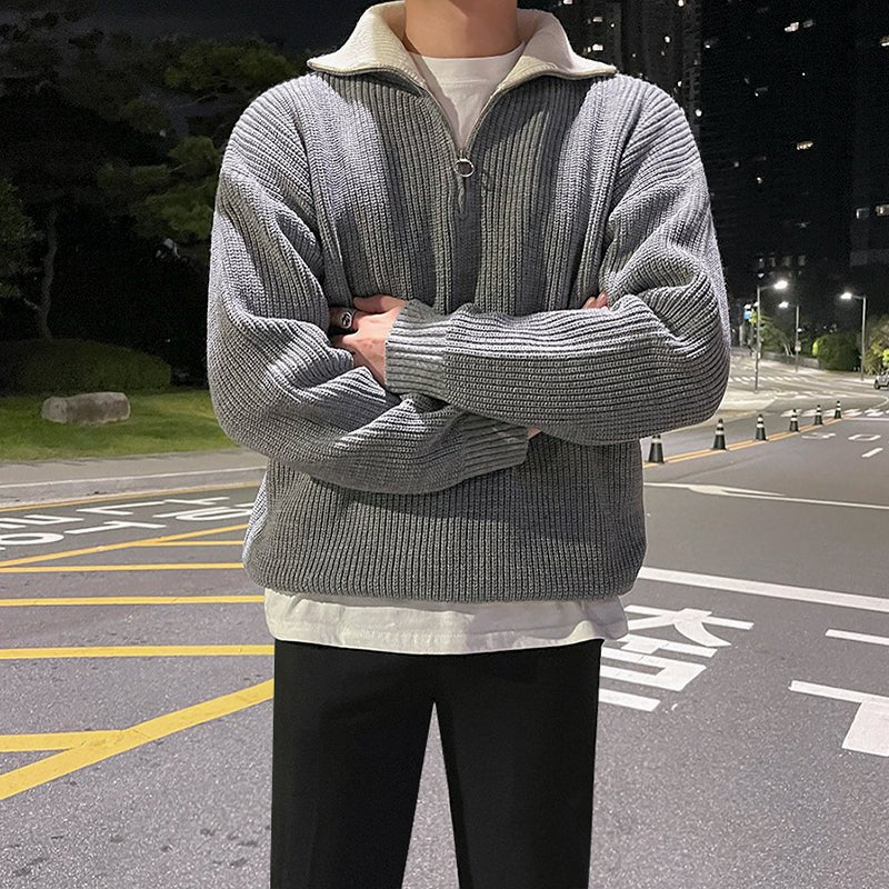 韓国ファッション SELCA-Turtle neck zipper knit-mselca2023aw933-07