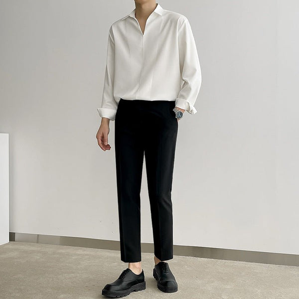 韓国ファッション SELCA-V -neck shirt-mselca2023aw942-01