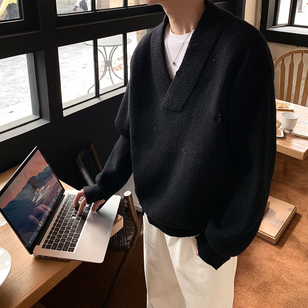 韓国ファッション SELCA-V Front Damage Knit-mselca2023aw947-03