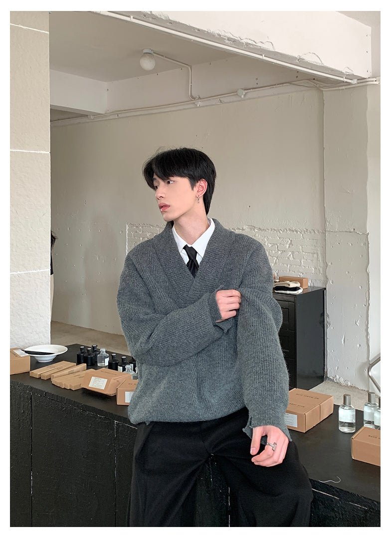 韓国ファッション SELCA-V Front Damage Knit-mselca2023aw947-04