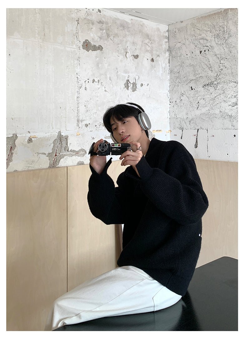 韓国ファッション SELCA-V Front Damage Knit-mselca2023aw947-07