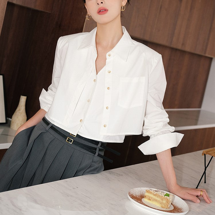 韓国ファッション SELCA-ダブルカラーブラウス-2024ss-0020-03