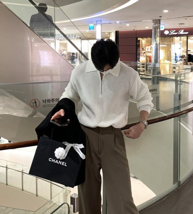 韓国ファッション SELCA-half zip light sweater-2024ss-tp05-08