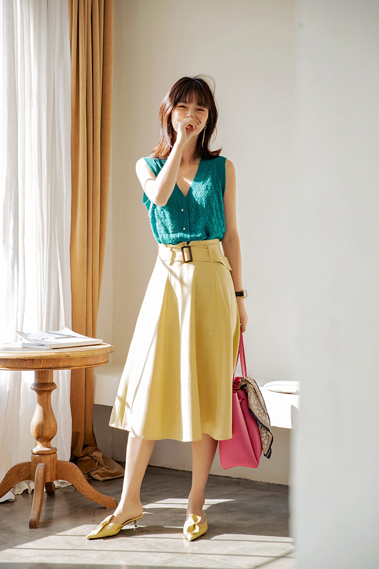 韓国ファッション SELCA-アンブレラミドル丈スカート-2024ss-sk101-011