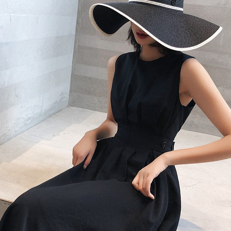 韓国ファッション SELCA-サイドボタンワンピース-2023ss-op47-01