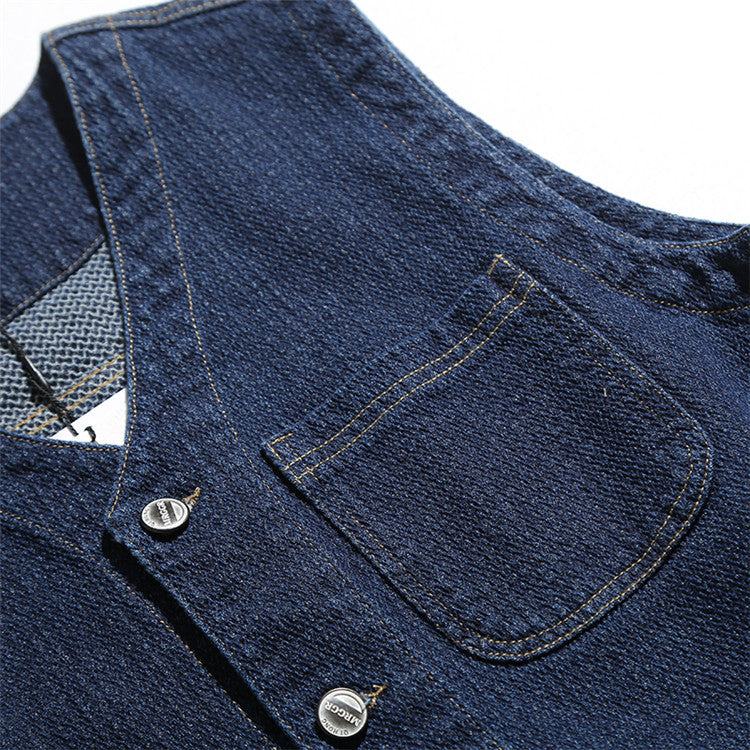 韓国ファッション SELCA-denim stitch vest-mselca2024ss-110-06