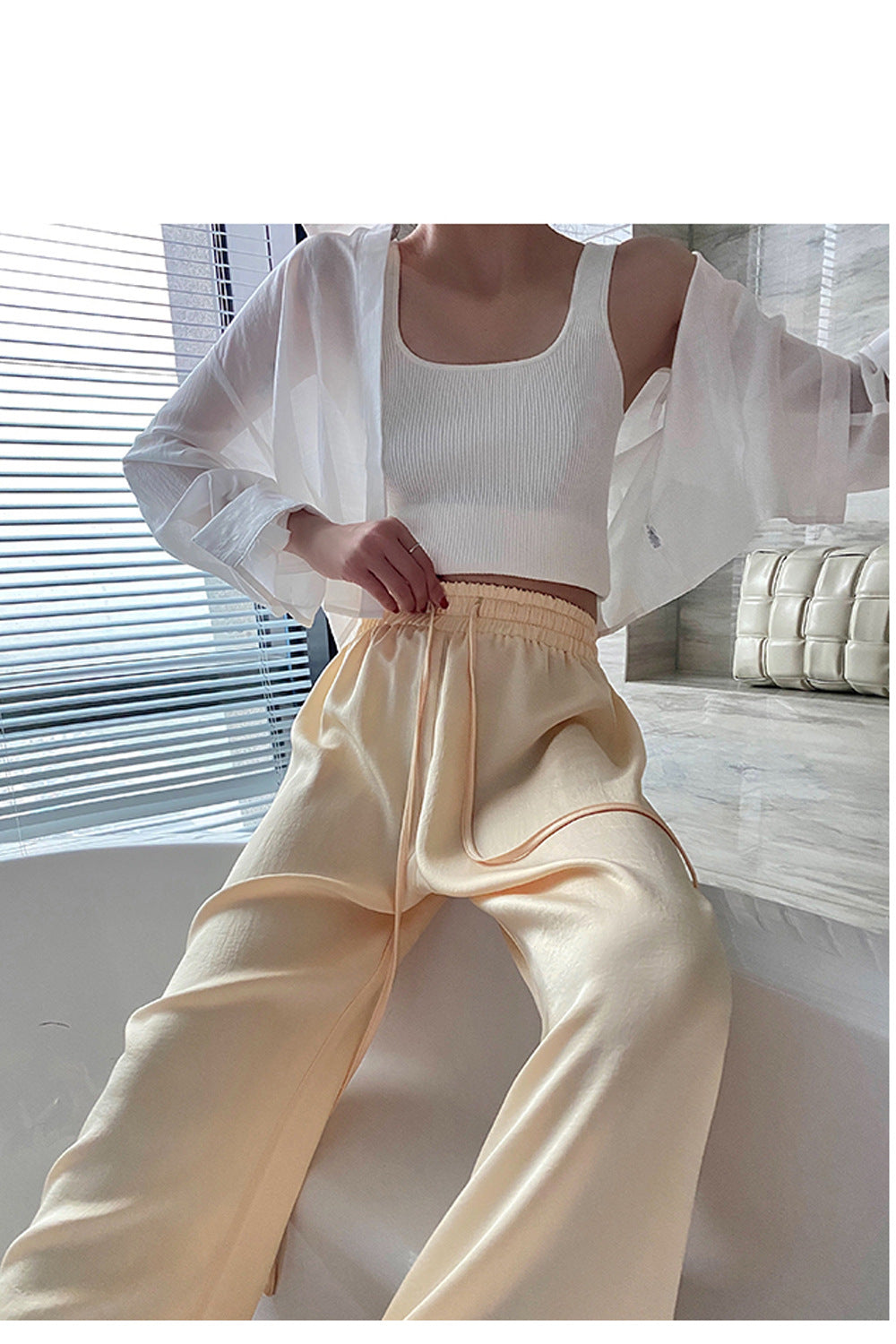 韓国ファッション SELCA-サテンワイドレッグパンツ-2023ss-pt03-05