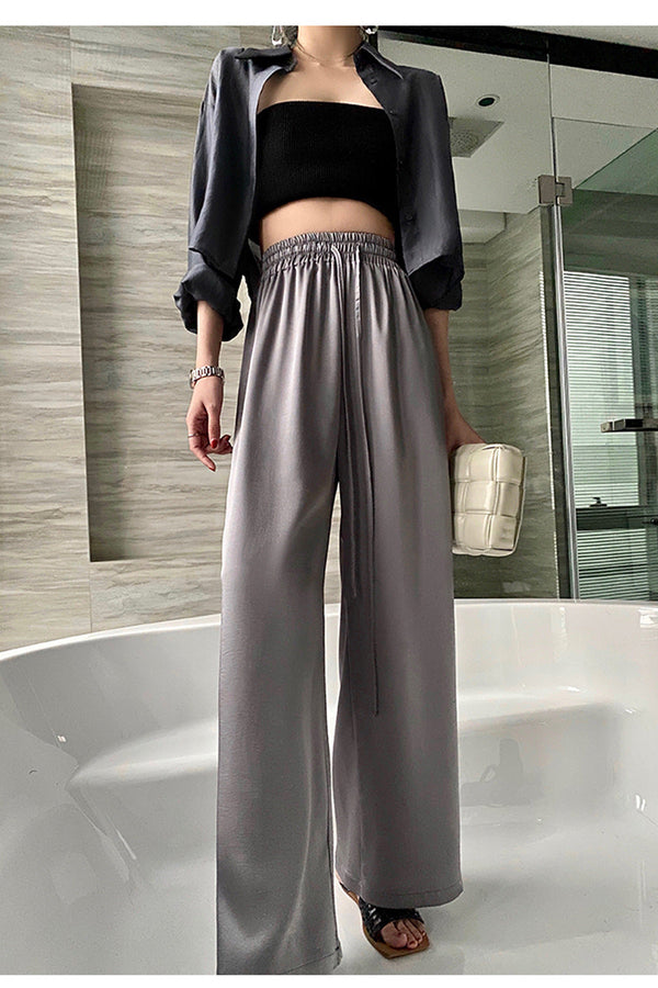 韓国ファッション SELCA-サテンワイドレッグパンツ-2023ss-pt03-023