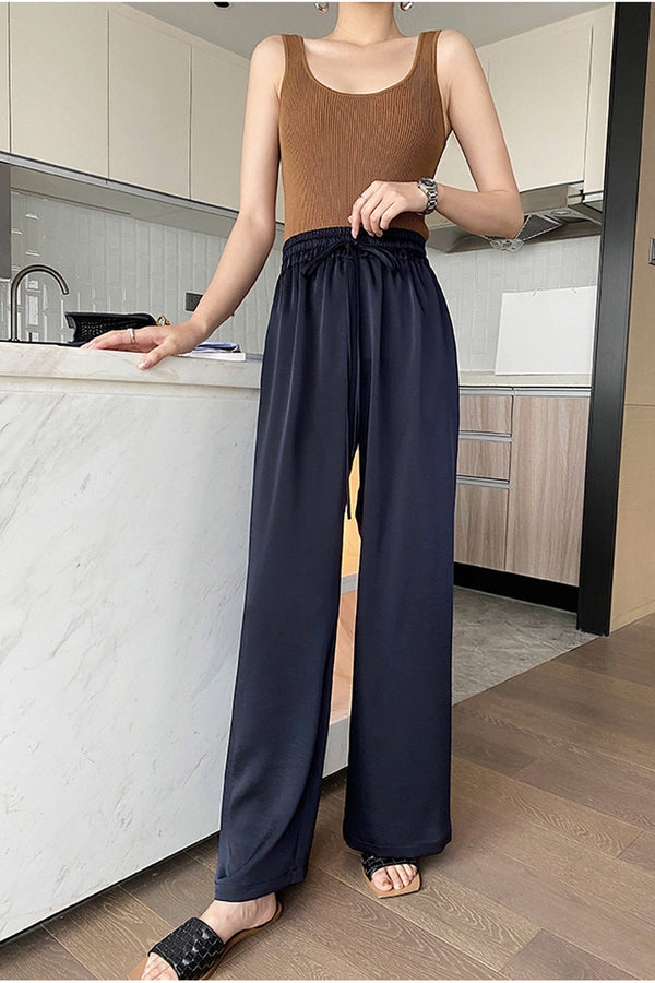 韓国ファッション SELCA-サテンワイドレッグパンツ-2023ss-pt03-015