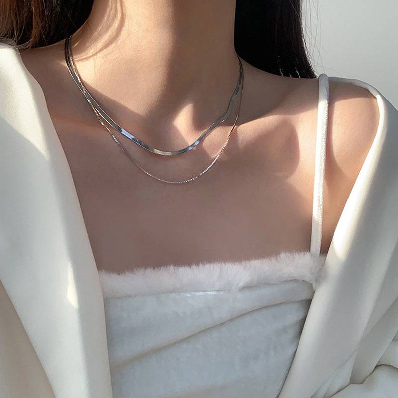 韓国ファッション SELCA-２重チェーンネックレス-2023ss-ac37-08