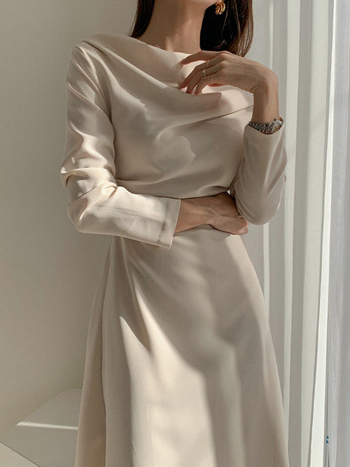 韓国ファッション SELCA-オフショルダーシンプルワンピース-2023ss-op40-040