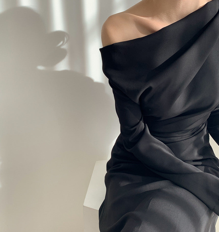 韓国ファッション SELCA-オフショルダーシンプルワンピース-2023ss-op40-024