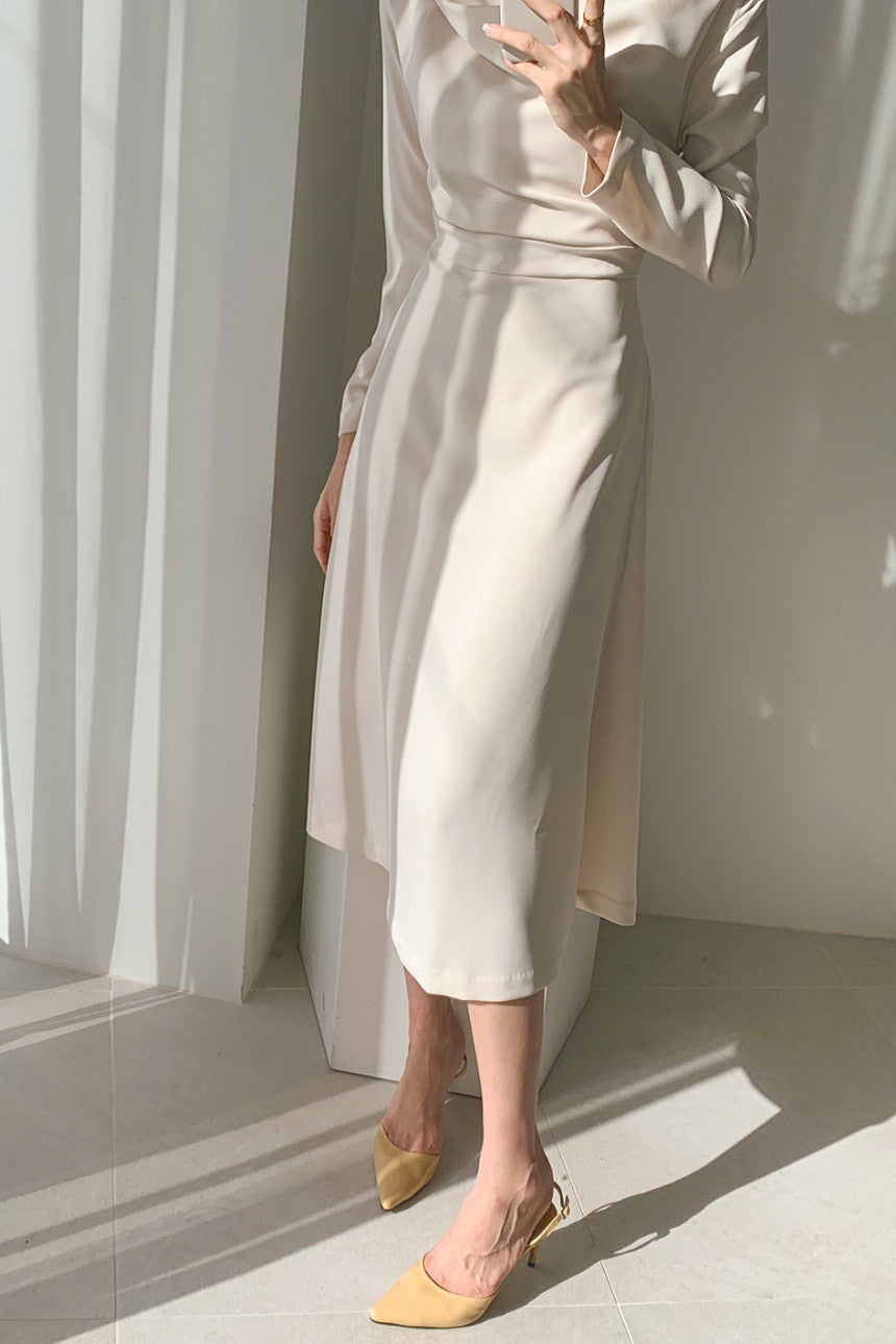 韓国ファッション SELCA-オフショルダーシンプルワンピース-2023ss-op40-015