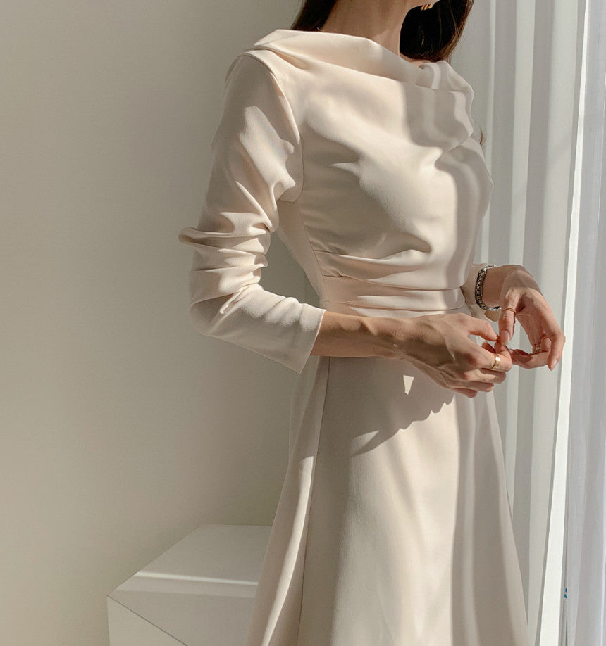 韓国ファッション SELCA-オフショルダーシンプルワンピース-2023ss-op40-012