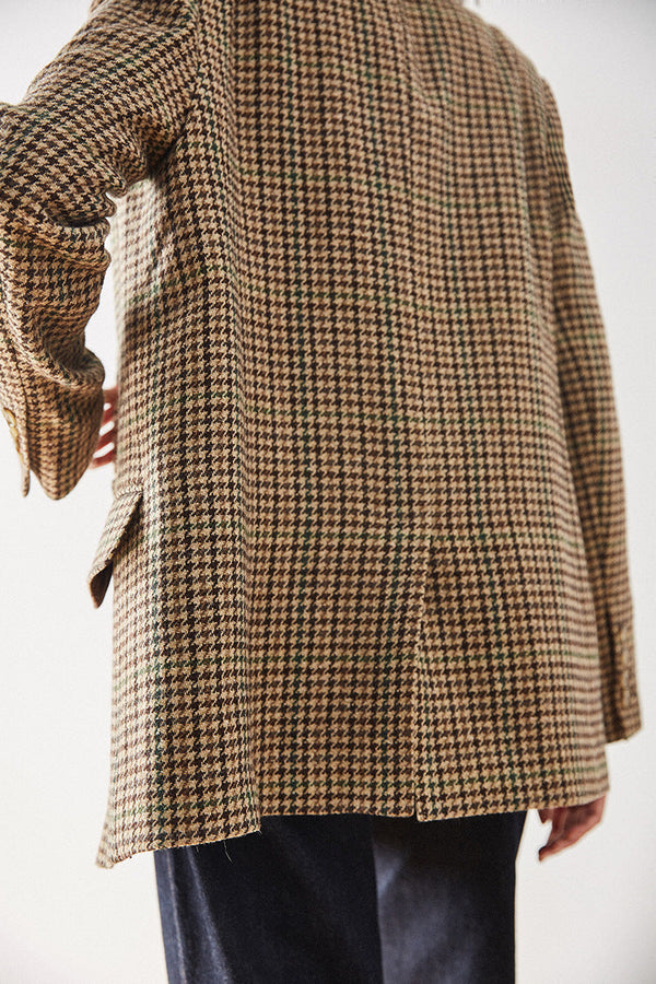 韓国ファッション SELCA-千鳥柄レトロウールジャケット-2024ss-ou23-015