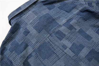 韓国ファッション SELCA-patchwork denim jacket shirt-mselca2024ss-029-010