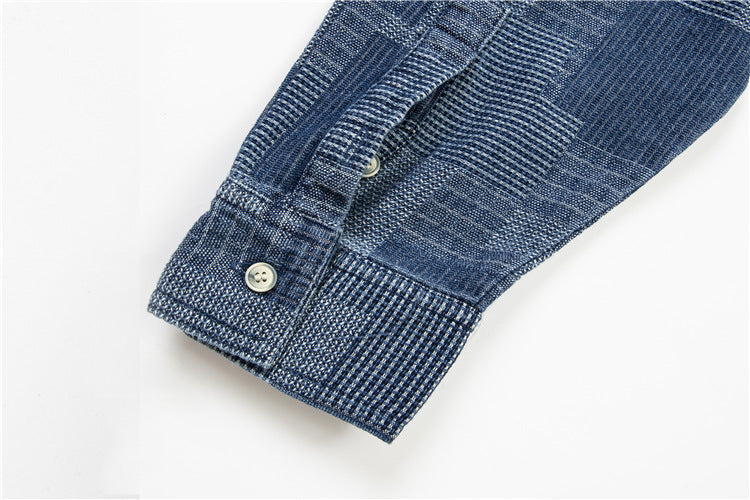 韓国ファッション SELCA-patchwork denim jacket shirt-mselca2024ss-029-09