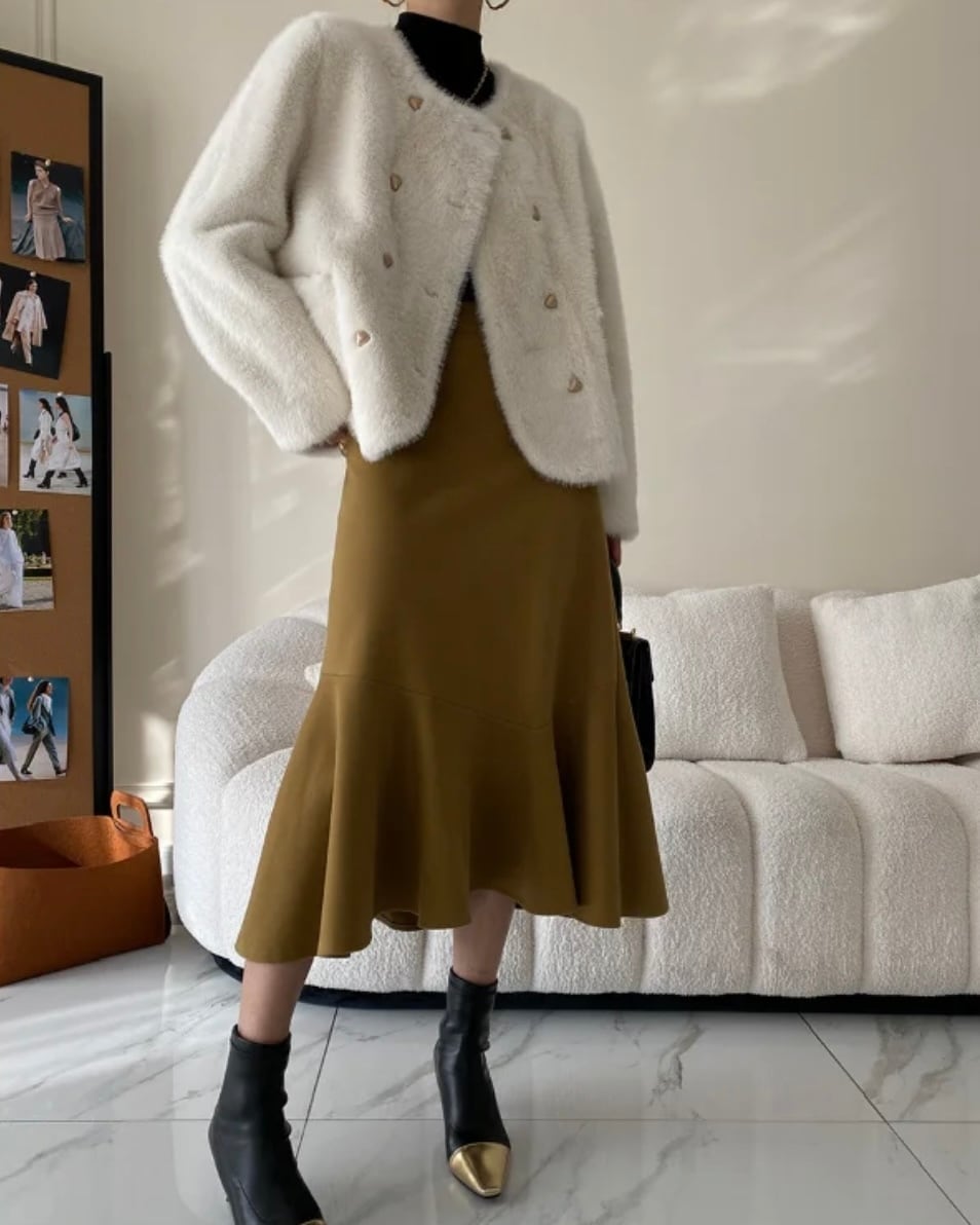 韓国ファッション SELCA-フェイクファーショートコート-2023aw-ou40-03