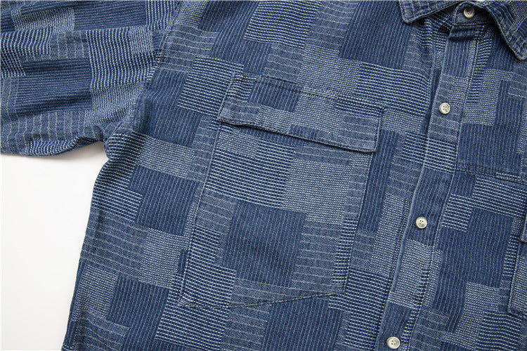 韓国ファッション SELCA-patchwork denim jacket shirt-mselca2024ss-029-07
