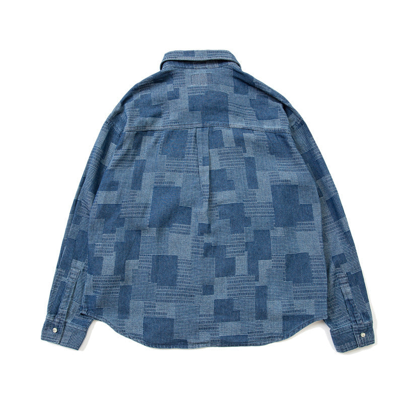 韓国ファッション SELCA-patchwork denim jacket shirt-mselca2024ss-029-03