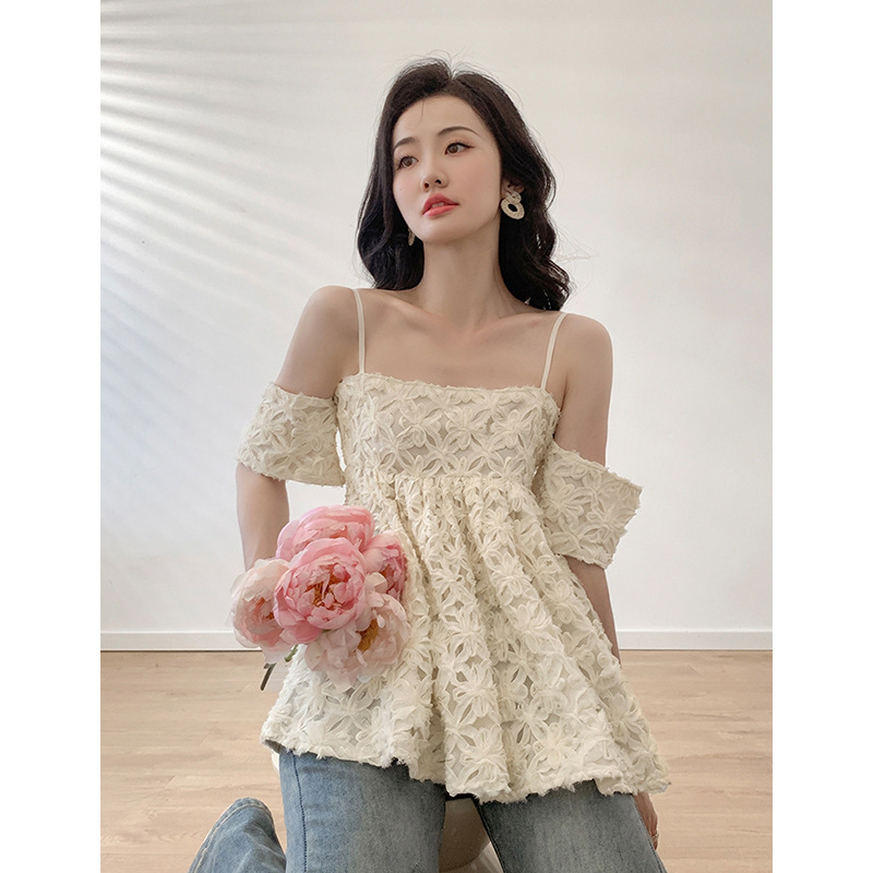 韓国ファッション SELCA-フレンチヘビーオフショルキャミソール-2024ss-0040-02