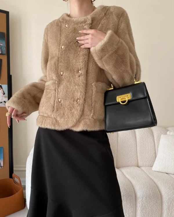 韓国ファッション SELCA-フェイクファーショートコート-2023aw-ou40-07