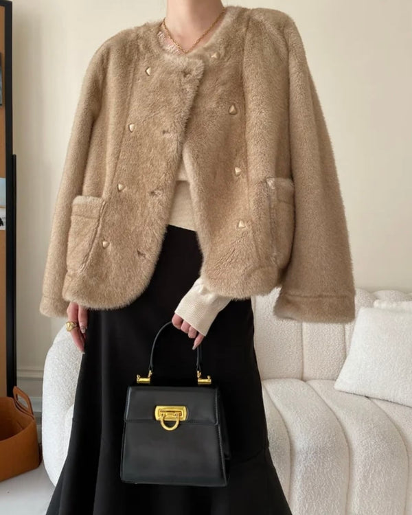 韓国ファッション SELCA-フェイクファーショートコート-2023aw-ou40-08