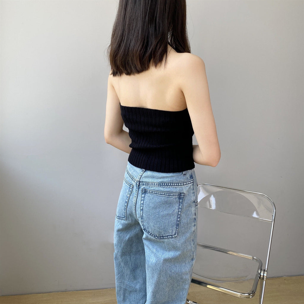 バックオープンニットトップ