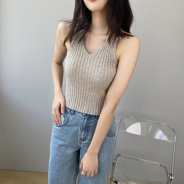 バックオープンニットトップ