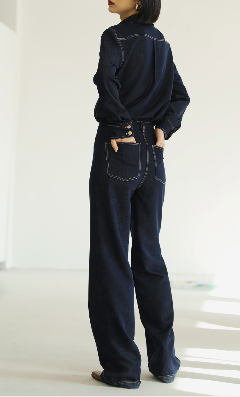 韓国ファッション SELCA-ステッチデニムセットアップ(パンツ)-2024ss-65-02