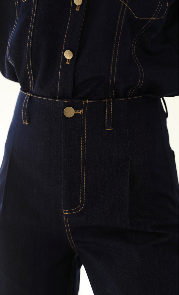 韓国ファッション SELCA-ステッチデニムセットアップ(トップス)-2024ss-005-010
