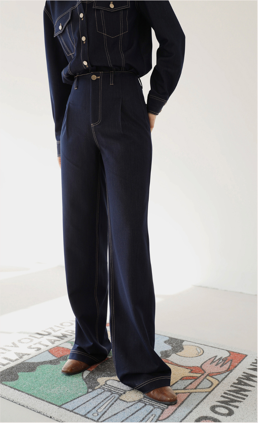 韓国ファッション SELCA-ステッチデニムセットアップ(パンツ)-2024ss-65-04