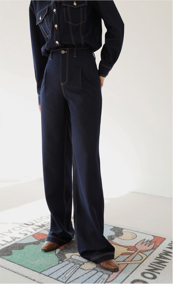 韓国ファッション SELCA-ステッチデニムセットアップ(パンツ)-2024ss-65-04