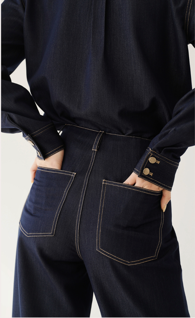韓国ファッション SELCA-ステッチデニムセットアップ(パンツ)-2024ss-65-012