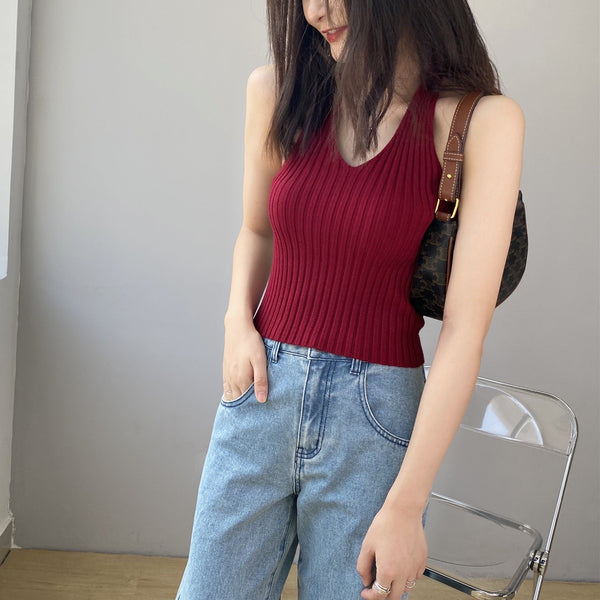 バックオープンニットトップ