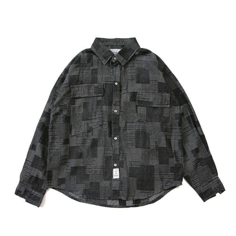 韓国ファッション SELCA-patchwork denim jacket shirt-mselca2024ss-029-05