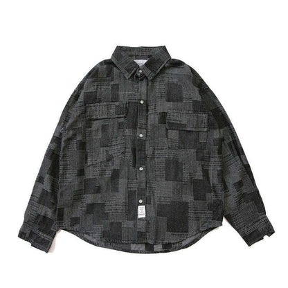 韓国ファッション SELCA-patchwork denim jacket shirt-mselca2024ss-029-02