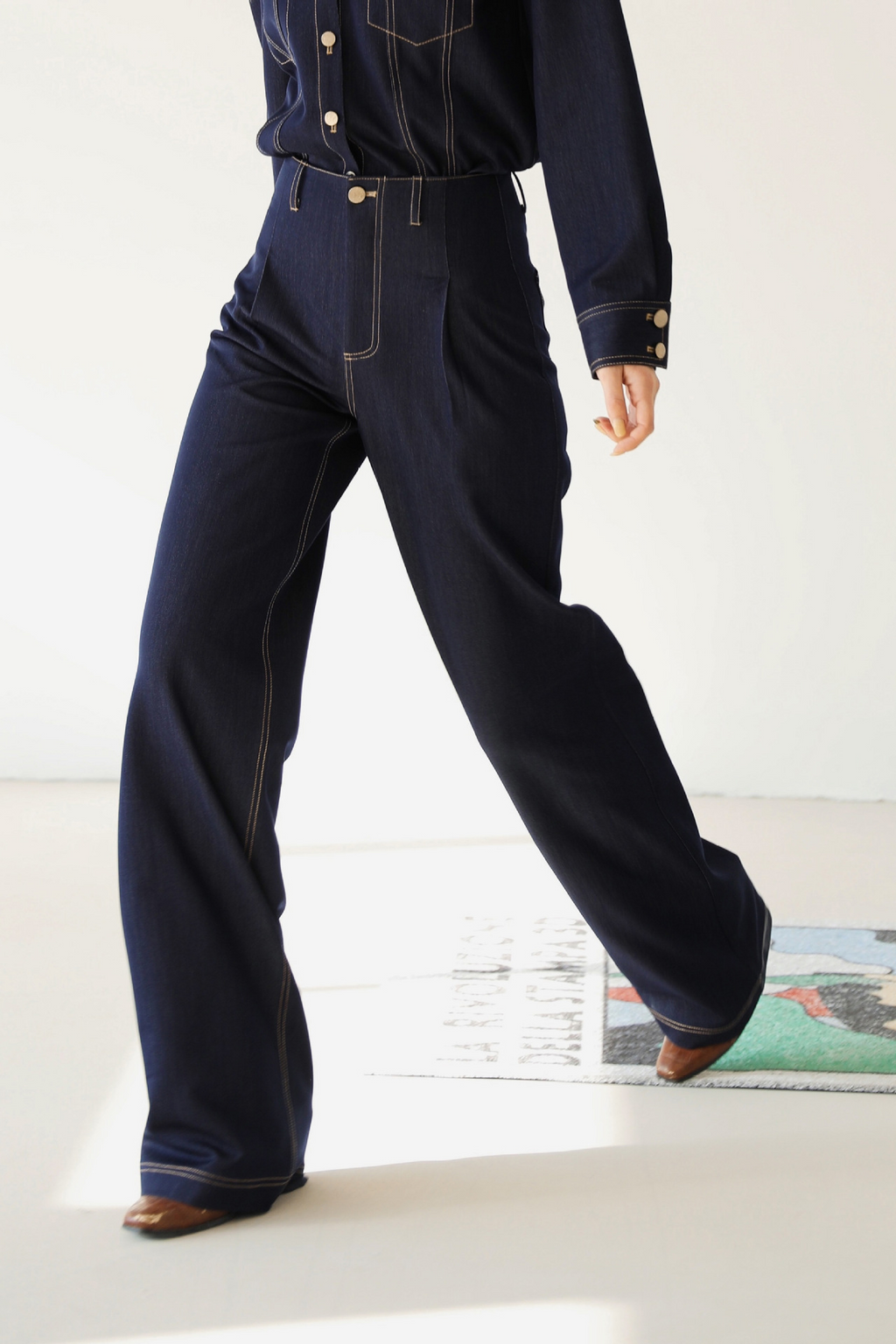 韓国ファッション SELCA-ステッチデニムセットアップ(トップス)-2024ss-005-014